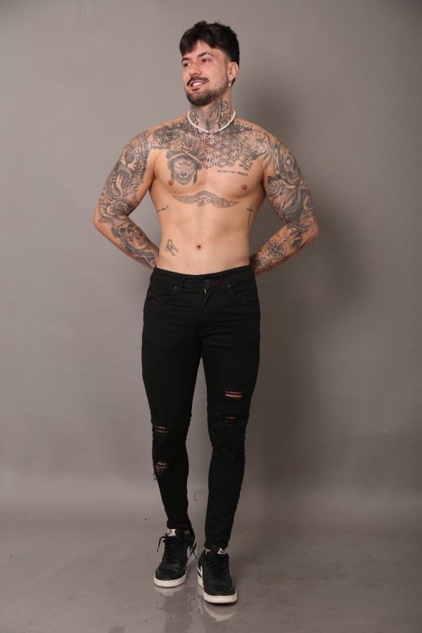 Calça Estilo Jogador Skinny com Elastano preta - Image 2