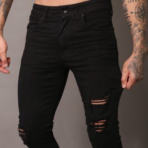 Calça Estilo Jogador Skinny com Elastano preta