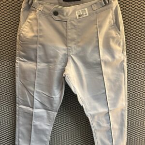 Calça Alfaiataria em Sarja Boxer Jeans com Ajustador Lateral – Azul Bebê
