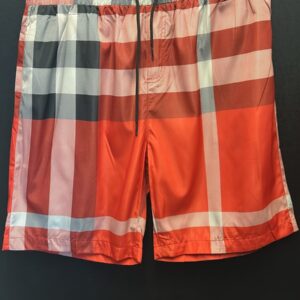 Bermuda Masculina Burberry Style Xadrez Vermelha Premium