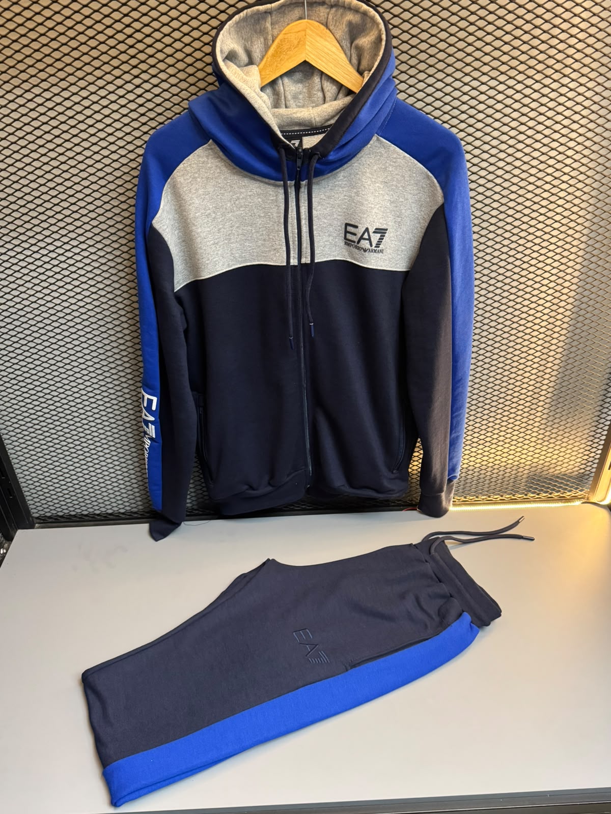 Fato de Treino EA7 Emporio Armani Azul com Capuz