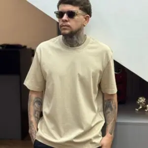Camiseta Basic Premium – Bege Areia (Padrão Zara)