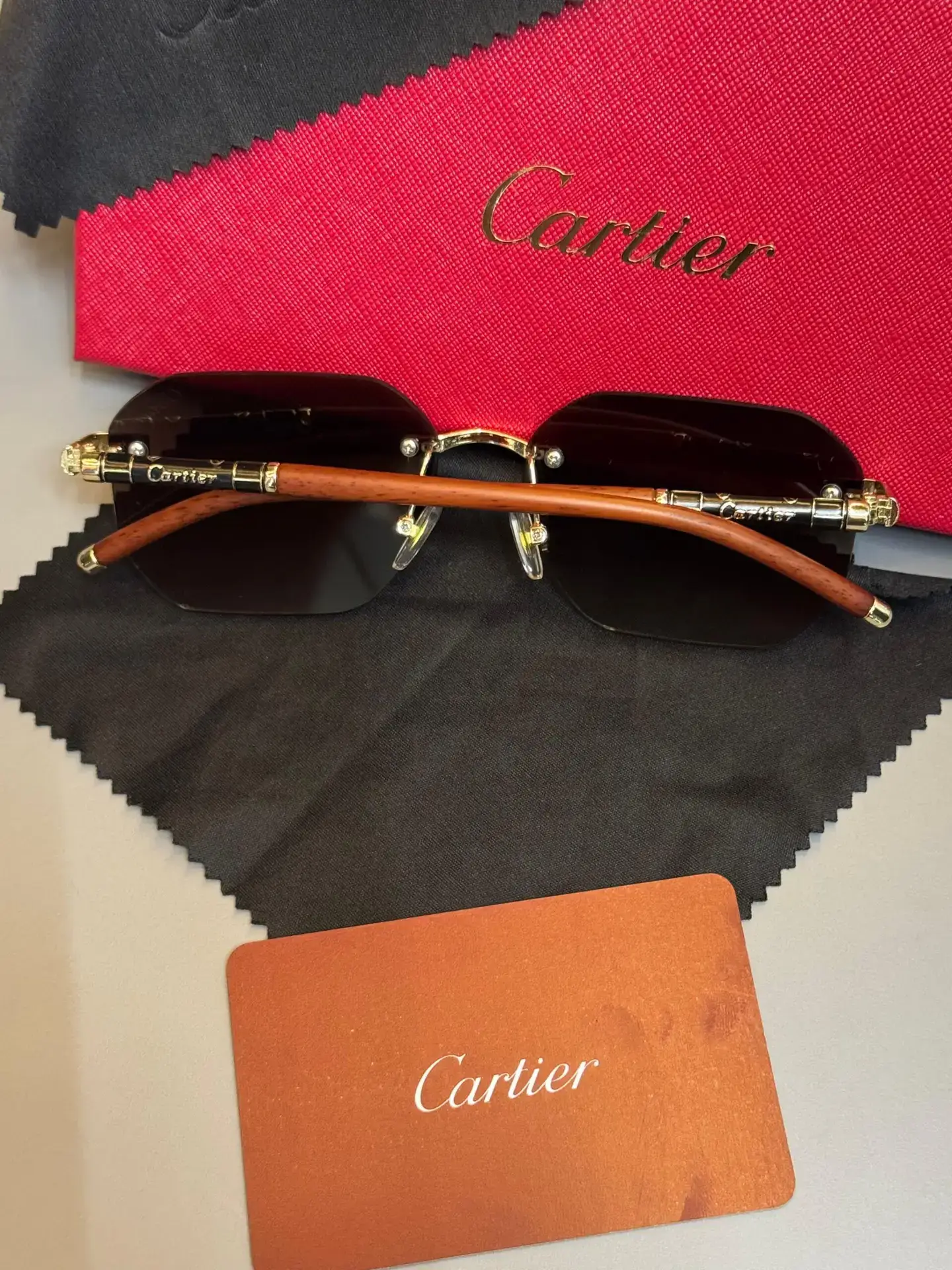 Óculos Cartier Rimless Woods
