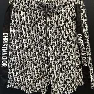 Bermuda Masculina Christian Dior Oblique Preta e Branca