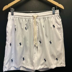 Bermuda Masculina Ralph Lauren Swim Branca Mini Logos