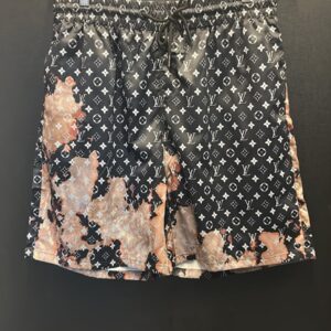 Bermuda Masculina Louis Vuitton Preta Monograma Clouds Premium