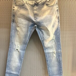 Calça Jeans Masculina City Denim 86 Slim – Azul Claro Destroyed