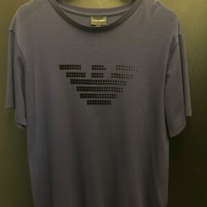 Camiseta Emporio Armani Masculina Logo Eagle Pontilhado Azul-Marinho