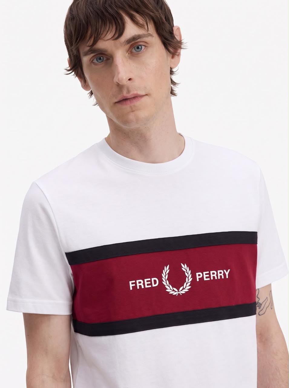 Camiseta Fred Perry Pan painel Recorte & Estampa Masculina - Imagem 7