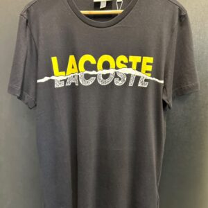 Camiseta Masculina Lacoste Sport Preta com Estampa Central e Logo