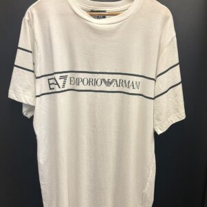 Camiseta EA7 Emporio Armani Masculina Listra Central Branca