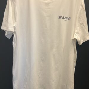 Camiseta Balmain Paris Básica Algodão Premium - Branca