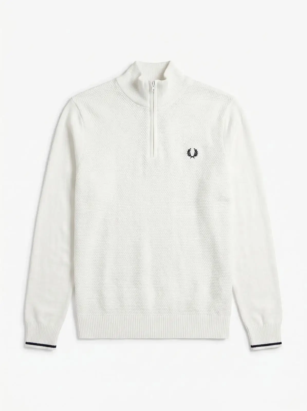 Suéter Masculino Fred Perry Tricô Meio Zíper Half-Zip Texturizado