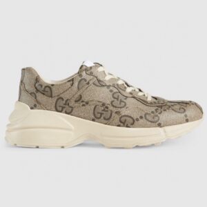 Tênis Gucci Rhyton Jumbo GG Supreme Canvas Beige Monochrome