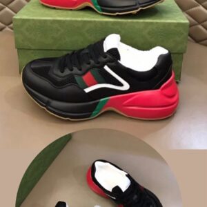 Tênis Gucci Rhyton Web Stripe Preto e Vermelho  ( 30  DIAS PRAZO DE ENTREGA)