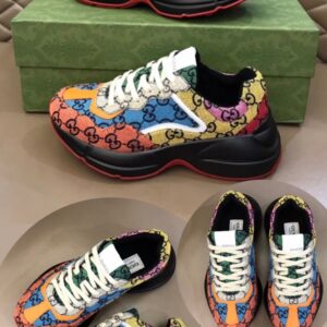 Tênis Gucci Rhyton GG Supreme Patchwork Multicolor Black Sole