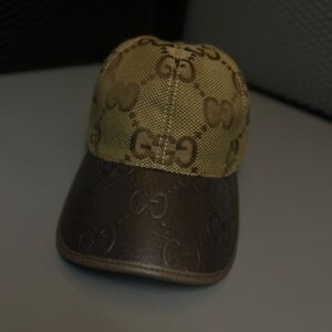 Boné Gucci Jumbo GG Canvas Monogram - Marrom e Bege