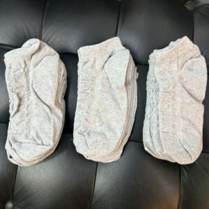 Kit 12 Pares de Meias Soquete – Algodão com Elastano CINZA