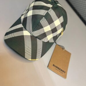Boné Burberry Beisebol Xadrez Tartan Verde Ajustável