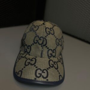 Boné Gucci Jumbo GG Canvas Monogram - Azul-Marinho e Bege