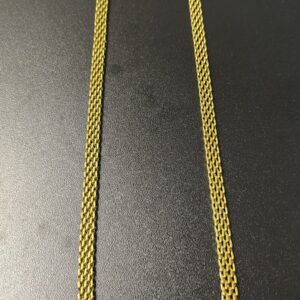 Corrente Colar Dourada Malha Esteira / Mesh Achatada - Estilo Luxo