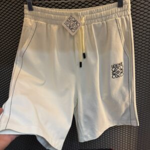 Bermuda Loewe Masculina Off-White em Moletom com Logo Anagram Bordado