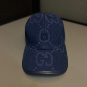 Boné Gucci Jumbo GG Denim Canvas - Azul Marinho