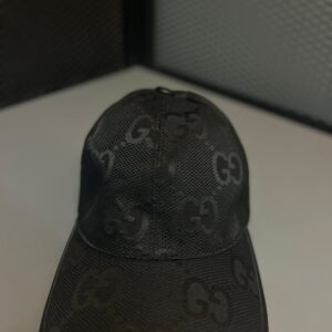 Boné Gucci Jumbo GG Canvas Preto – Edição Ajustável em Couro