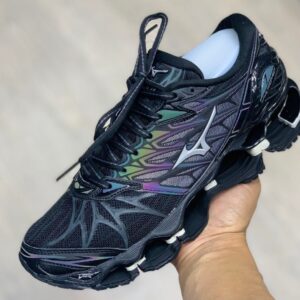 Tênis Mizuno Wave Prophecy Preto com Detalhes Iridescentes – Esportivo e Urbano de Alto Desempenho