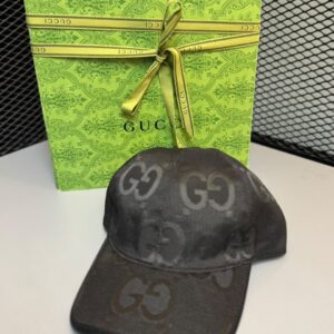 Boné GG Monograma Jumbo Preto Gucci – Ajustável de Luxo
