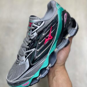 Tênis Mizuno Wave Prophecy Cinza, Prata, Preto, Verde Água e Rosa – Esportivo e Urbano de Alto Desempenho